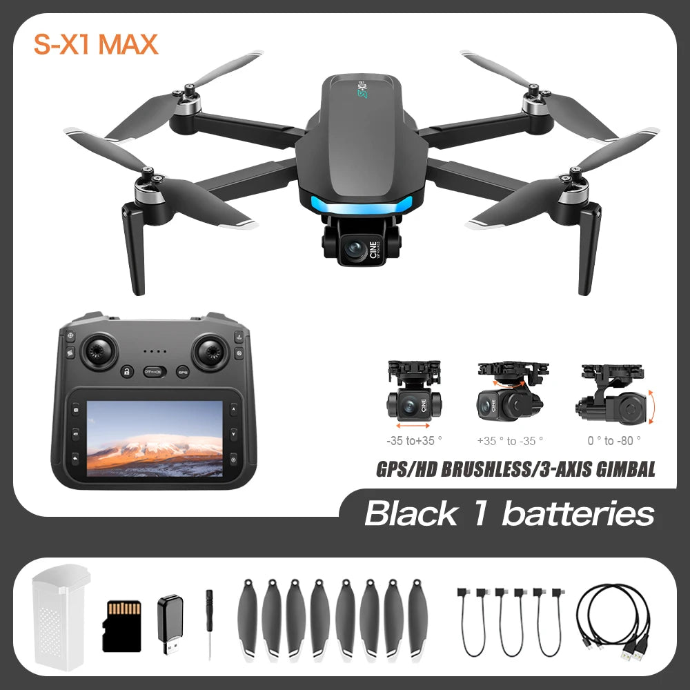 S-X1 GPS Drone 8K Camera 10KM FPV Quadcopter