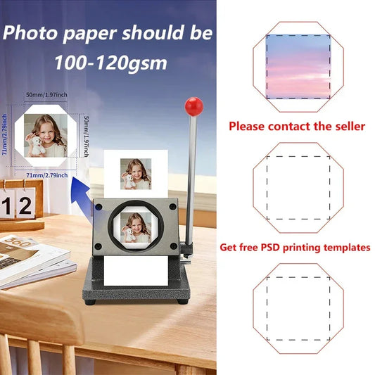 DIY 2x2″ Cardboard Fridge Magnet Button Maker Materials