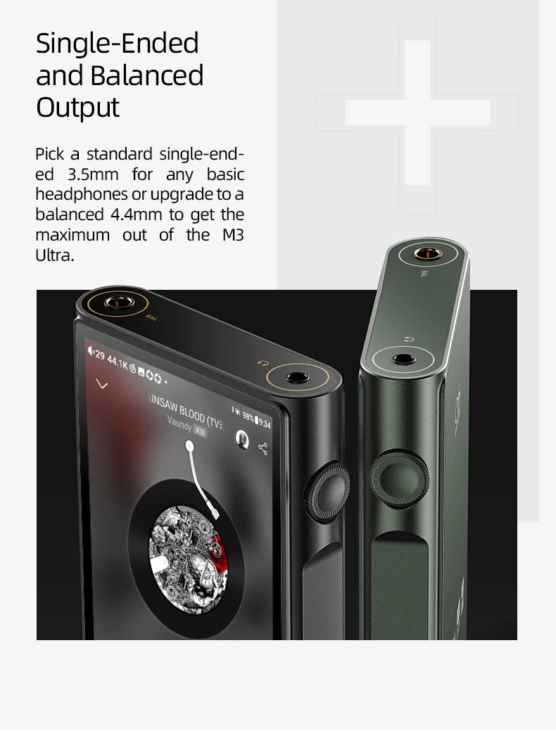 High-Resolution Audio Player Green with Android and Bluetooth 5.0