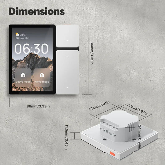 Black Smart Touch Control Panel for Home Automation