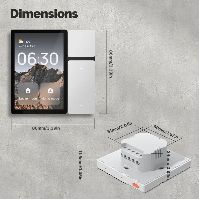 3.5 Inch Smart Home Control Panel with Tuya and Zigbee