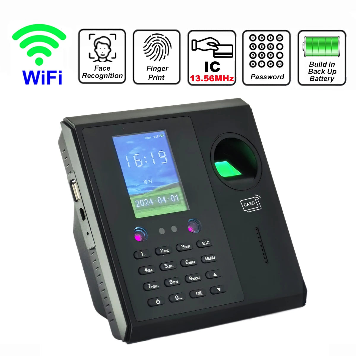 WiFi Fingerprint Time Clock with Face Recognition System