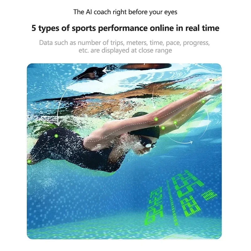 AR Smart Swim Goggles with Fitness & Metrics Tracker