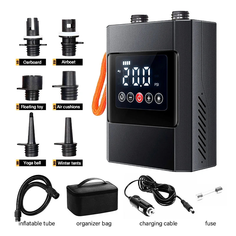 Portable Electric SUP Pump 20PSI for Inflatable Boats and Gear