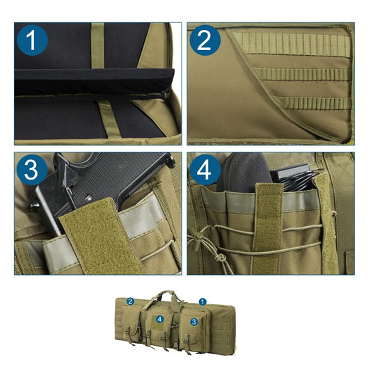 Heavy Duty Tactical Gun Case Double Rifle Backpack Molle