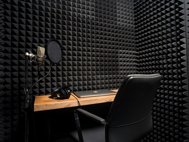 24 Pcs Black Studio Acoustic Foam with Tapes 5cm Thick