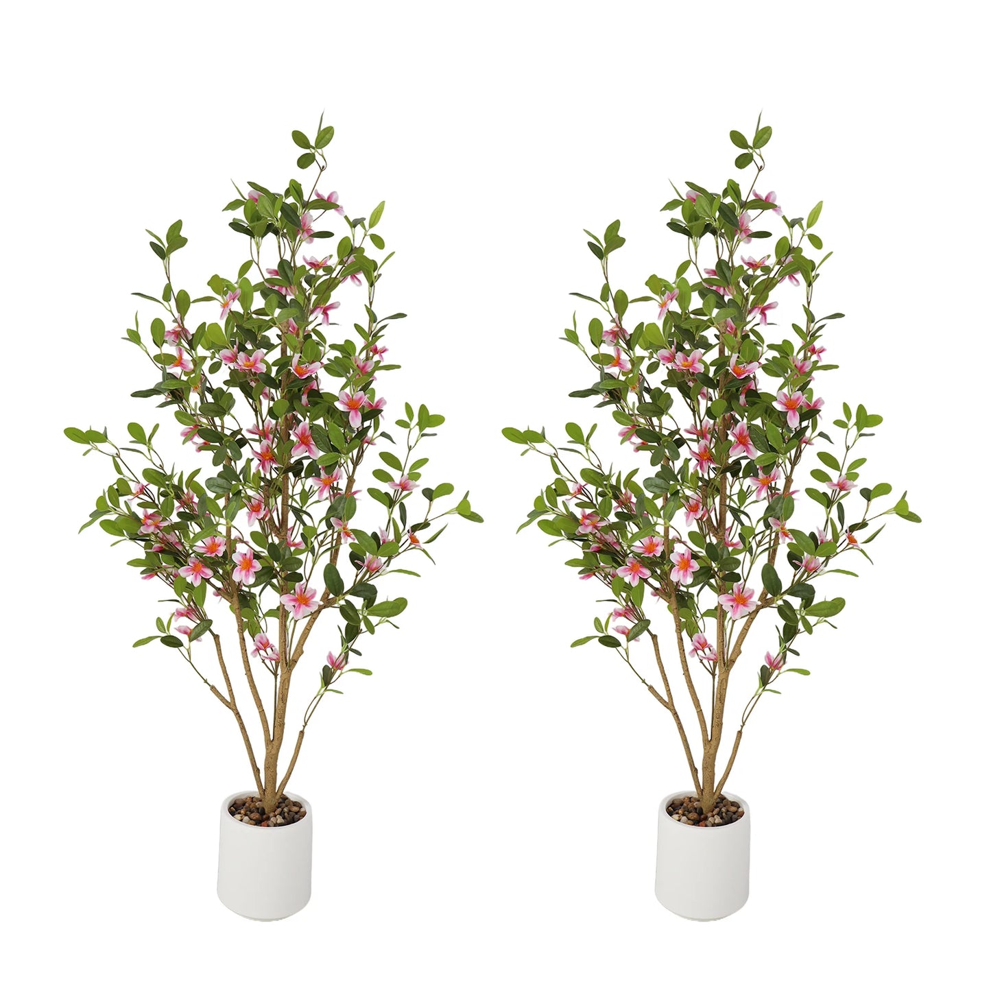 2-Pack 120cm Pink Artificial Myrtle Trees with Pots
