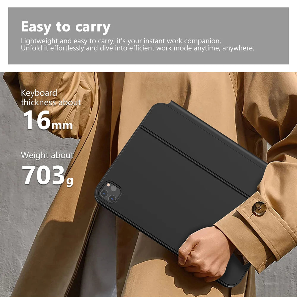 iPad Pro 11 Inch Keyboard Case with Pass-Through Charging