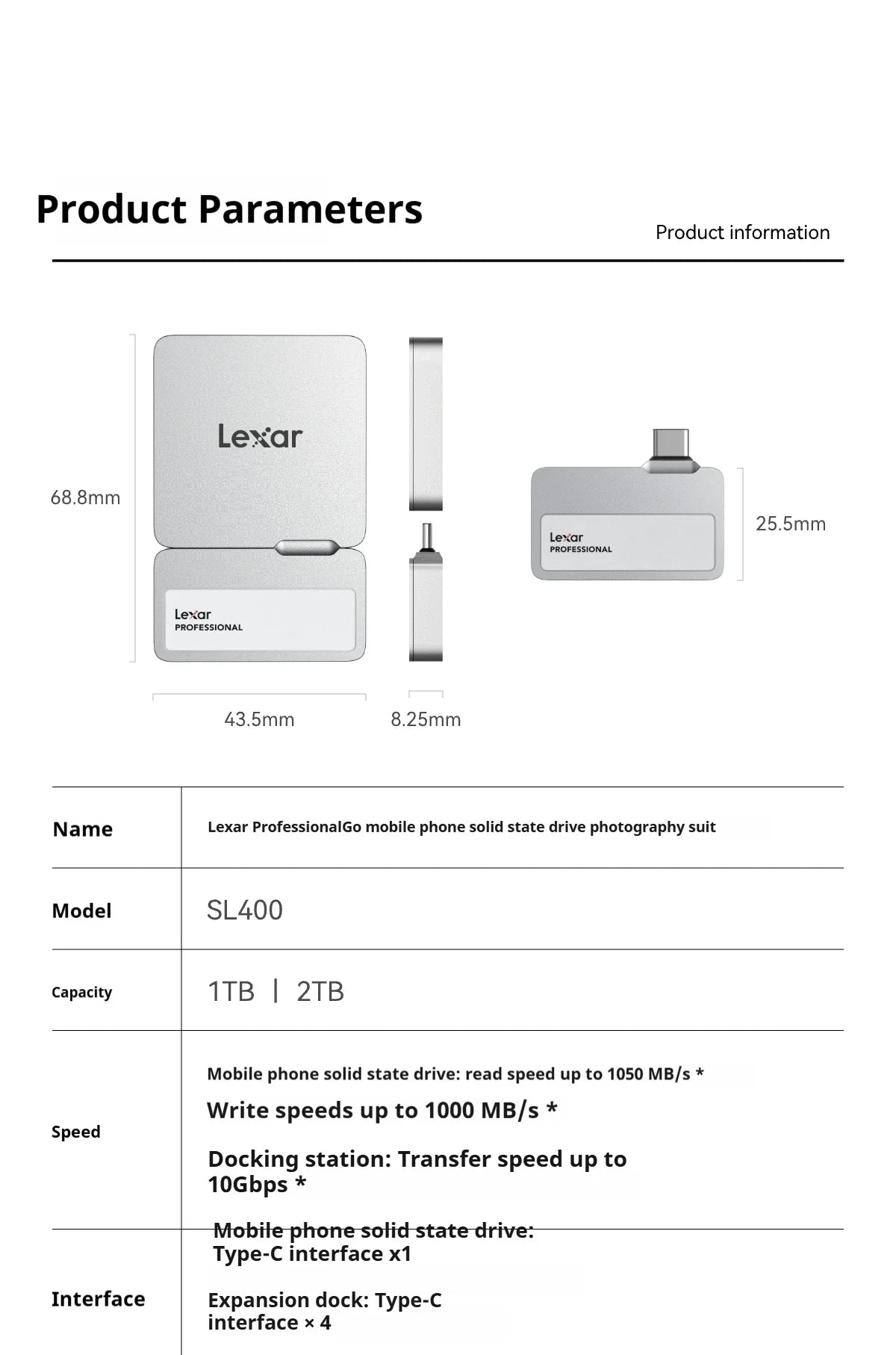1TB Mobile SSD Black with USB-C High Speed Hub