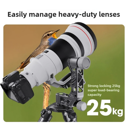 Heavy Duty Aluminum Gimbal Head for Wildlife Photography