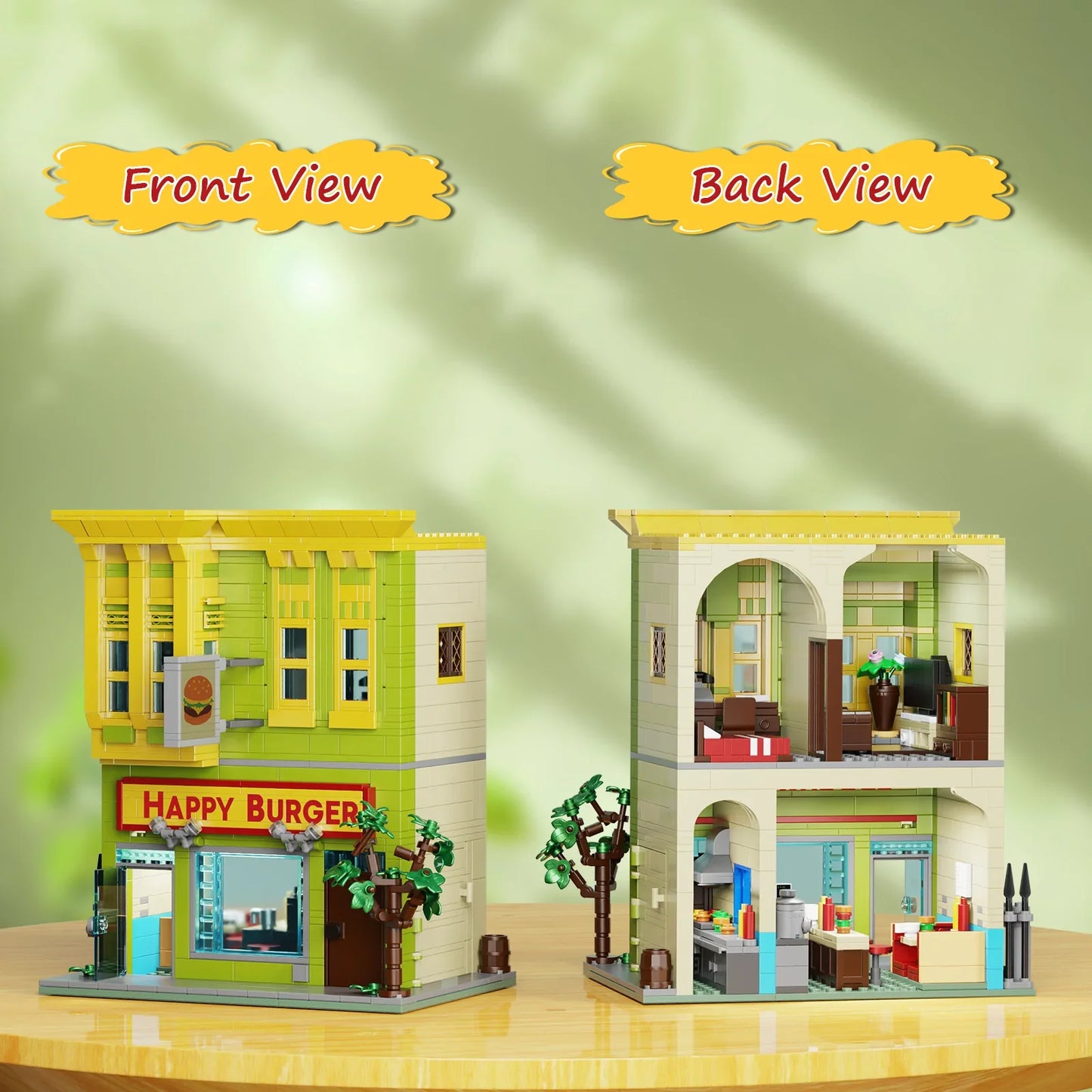 1018-Piece Street View Burgers Store Block Set