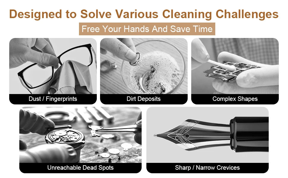 Portable 800mL Ultrasonic Cleaning Machine for Necklaces and Small Parts