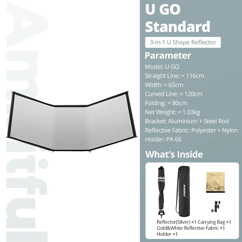 U-Shaped Light Diffuser Kit 280cm Studio Reflector Stand