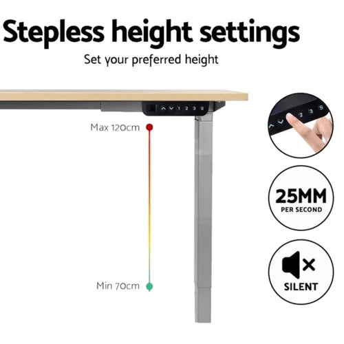 Ivory Adjustable 3-Level Electric Standing Desk Gaming Table