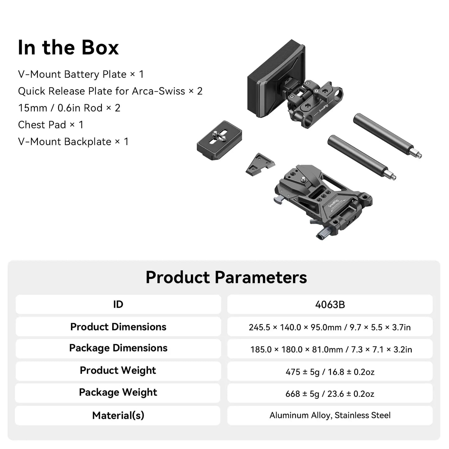 V-Mount Battery Plate Kit with Quick Release