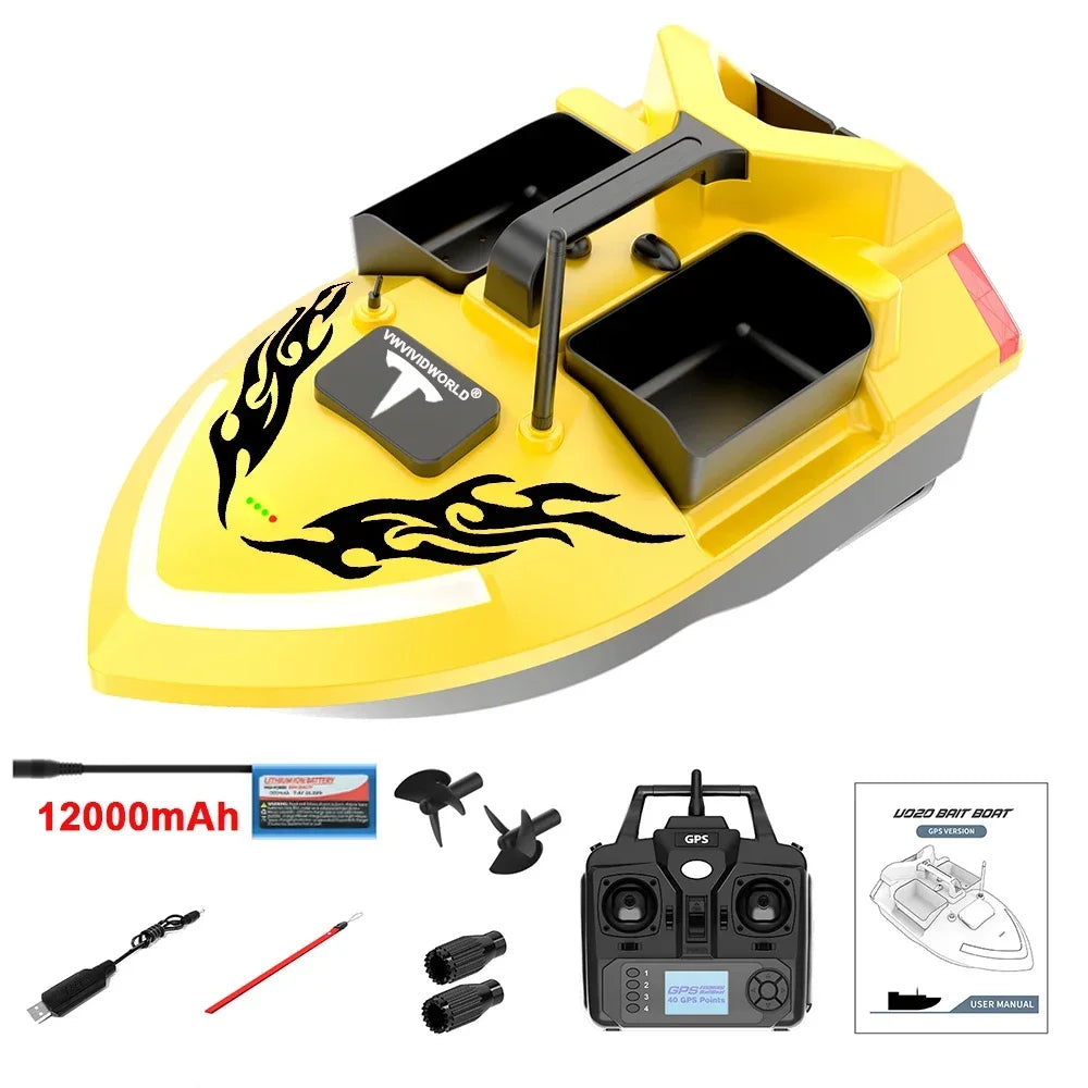12000mAh GPS Bait Boat Auto Return 500m