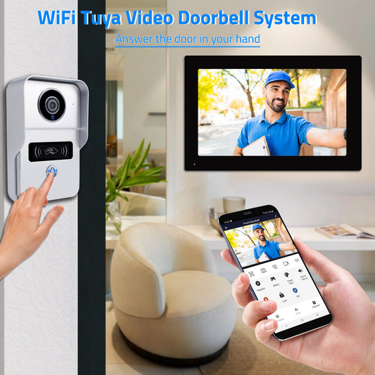 WiFi Video Doorbell Intercom Kit with 1080p Night Vision Camera