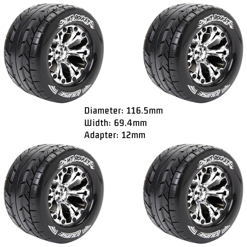 4PCS RC Crawler Beadlock Rims 12mm D Silver