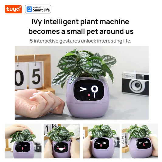 Smart AI Planter Pot with 49 Expressions Green