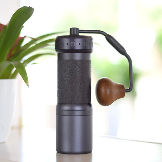 Portable Manual Coffee Grinder Adjustable Burr Dark Grey