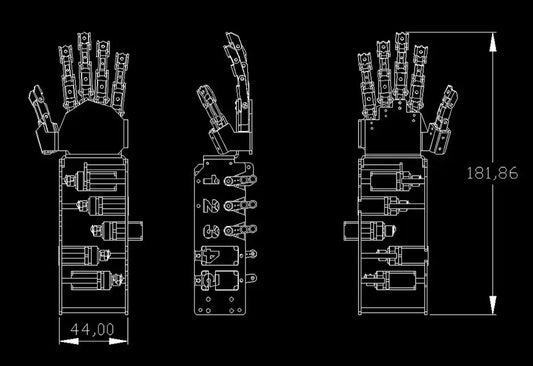 Programmable Right Robotic Hand Metal Manipulator Arm
