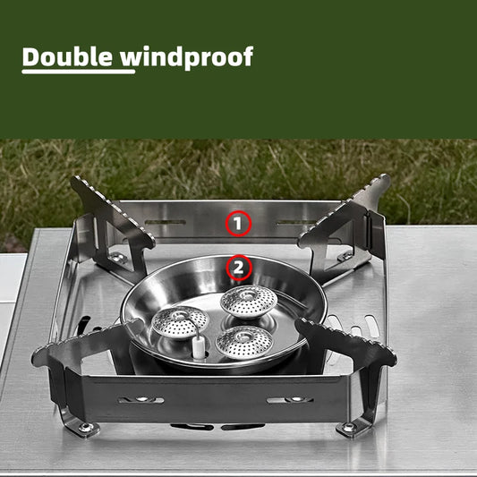 7500W Black Outdoor Camping Gas Stove Portable