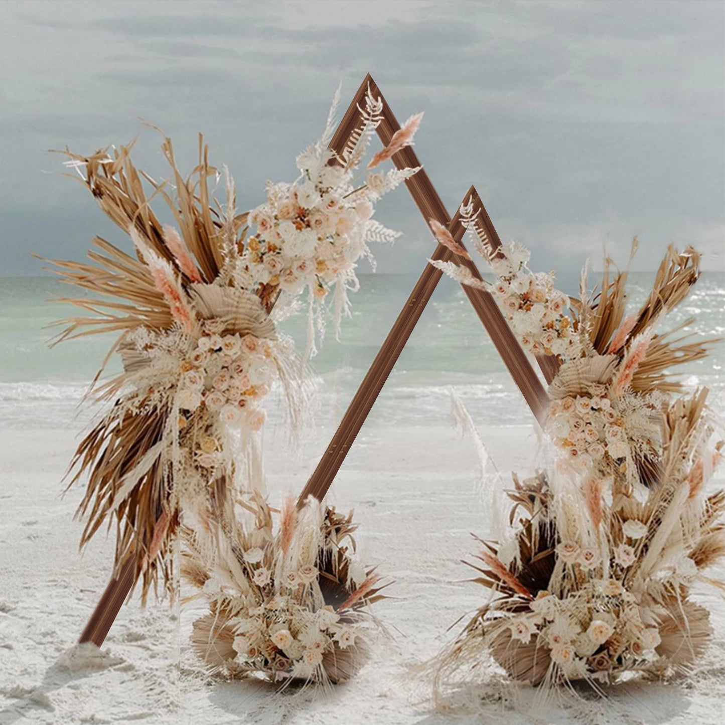 Wooden Wedding Ceremony Arch Stand 2-Piece Backdrop Frame