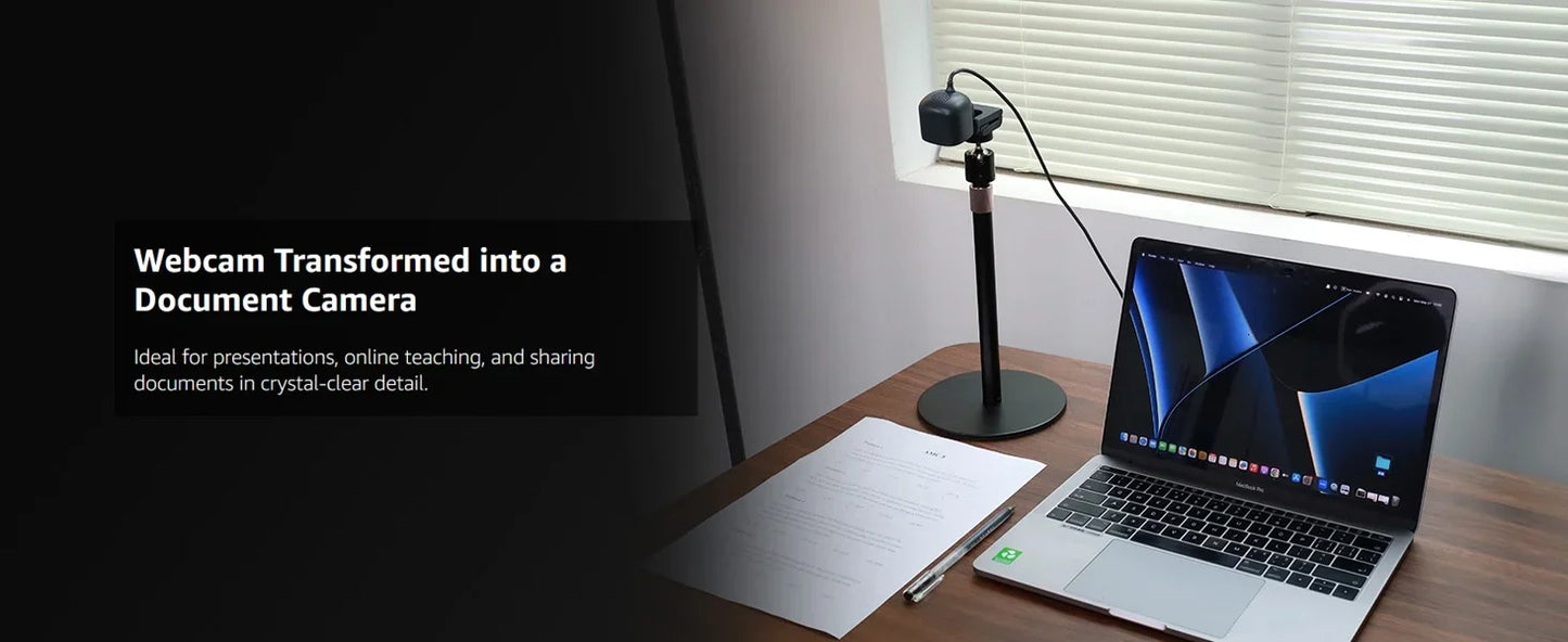 4K HDR Webcam with AI Framing and Noise Cancelling Mic