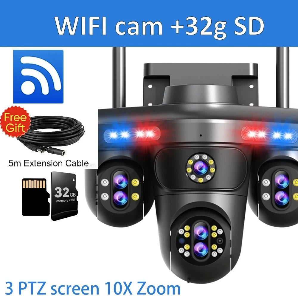 35MP Wireless Security Camera with 32GB Card Auto Tracking