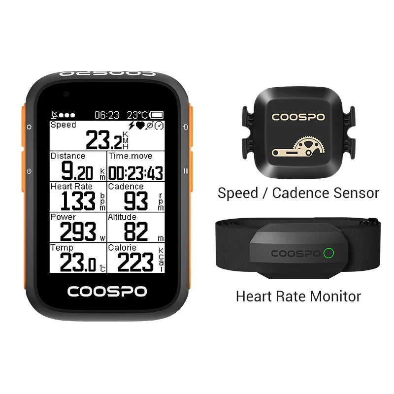 GPS Cycling Computer 2.6in Bluetooth 5.0 ANT Bike Odometer