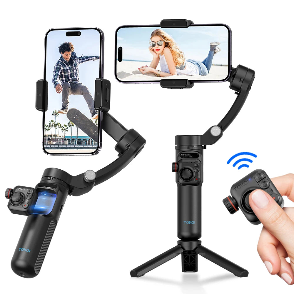3-Axis Smartphone Gimbal Kit with Tripod and LED Light