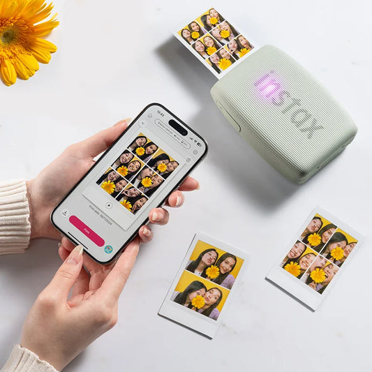 Portable Instant Photo Printer Bluetooth Smartphone Mini Rose Pink