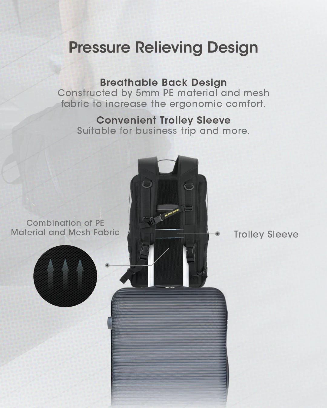 23L Overnighter Backpack with Waterproof 15.6 Laptop Sleeve