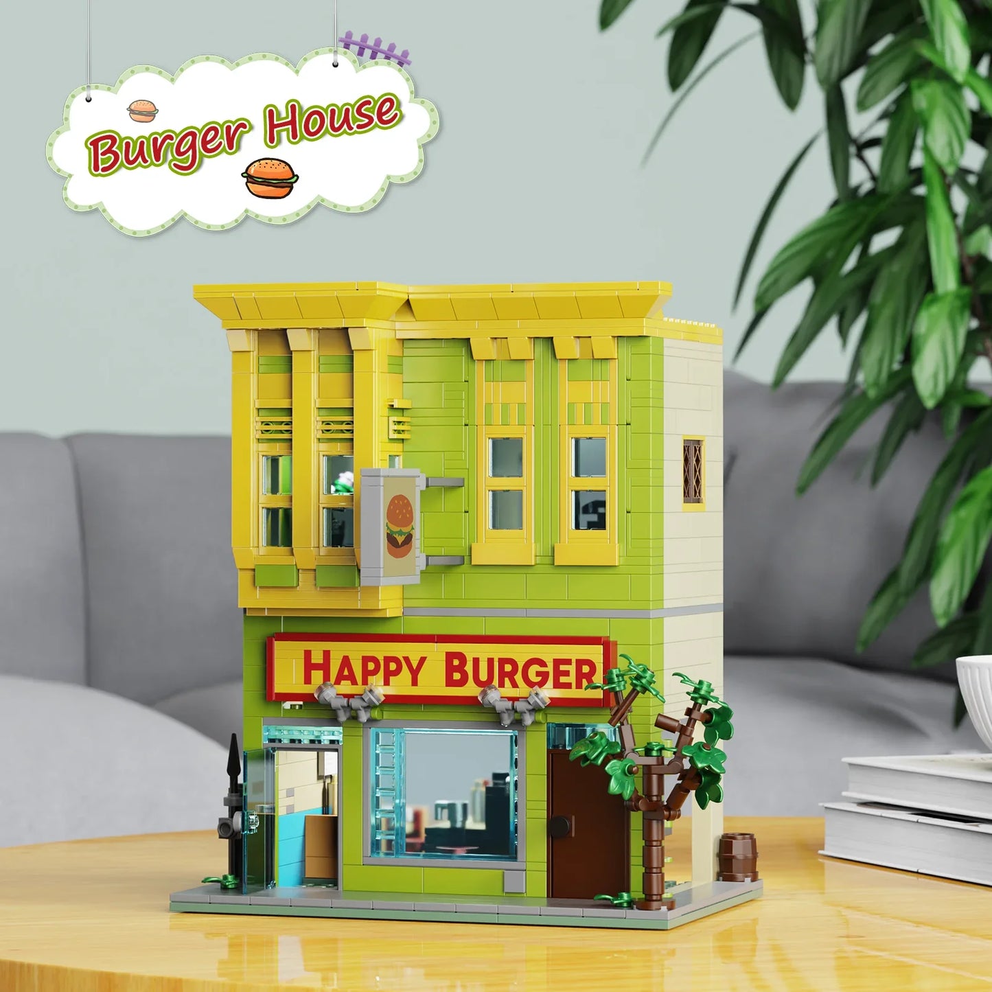 1018-Piece Street View Burgers Store Block Set