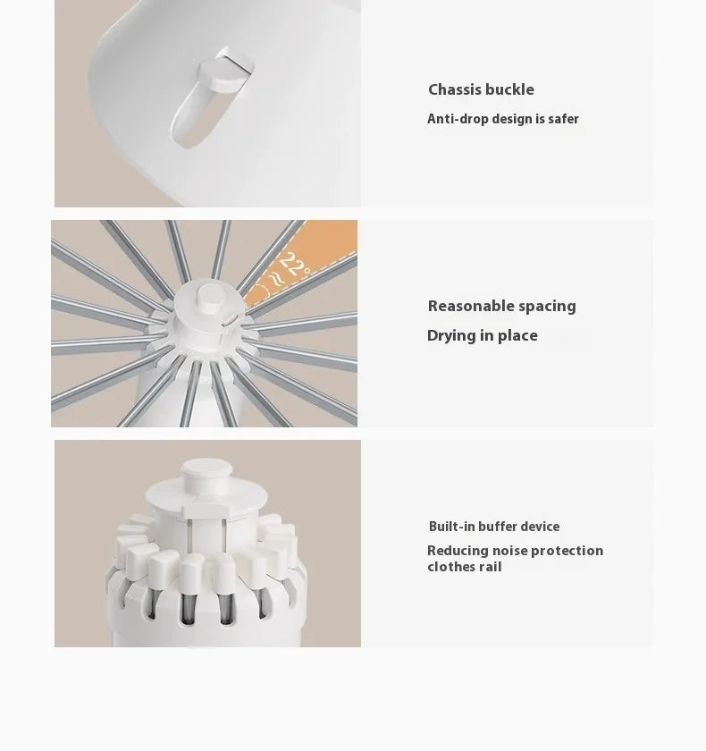 Portable Rotating Clothes Drying Rack for Balcony