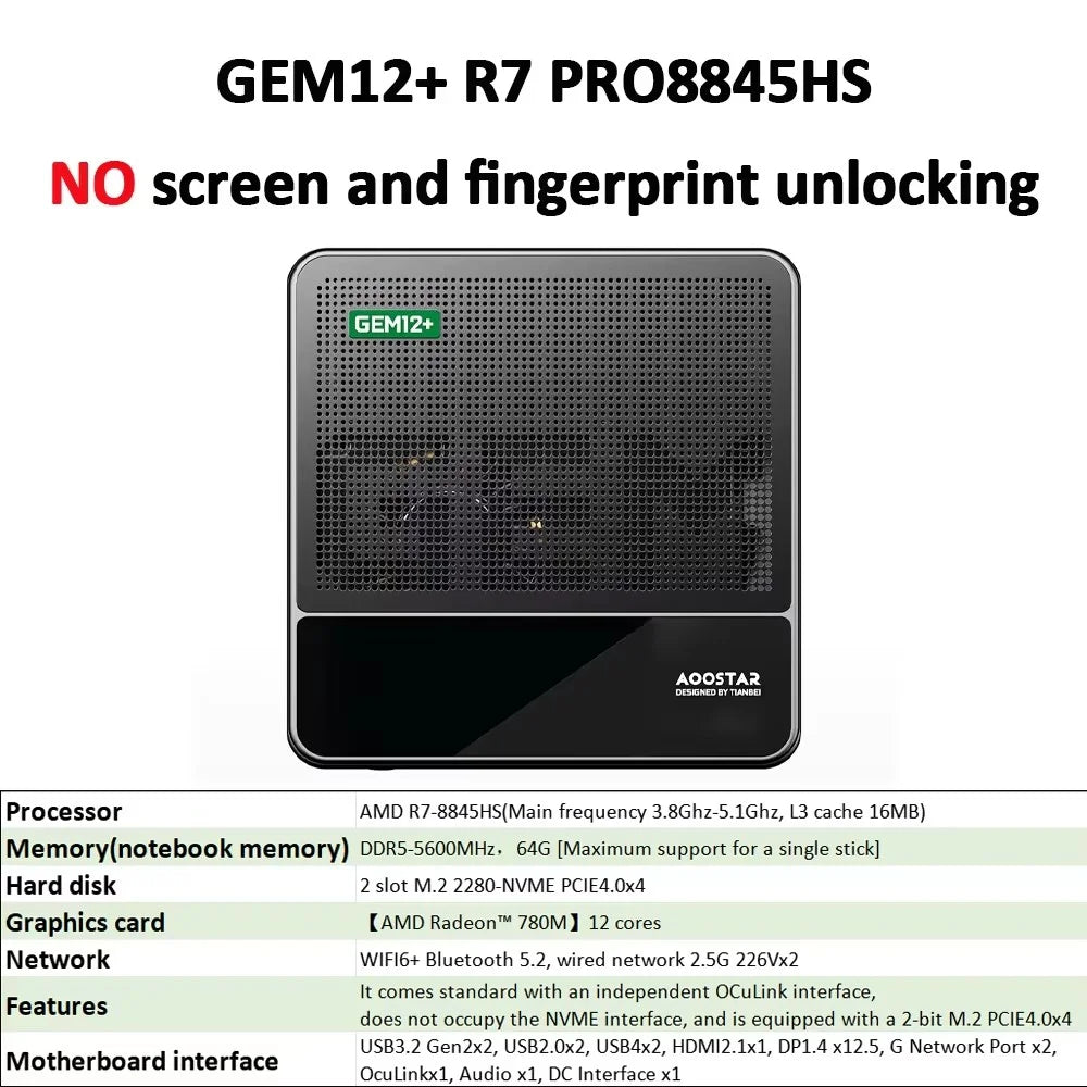 Professional Mini Desktop 16GB RAM 512GB SSD HDMI USB4 WiFi6