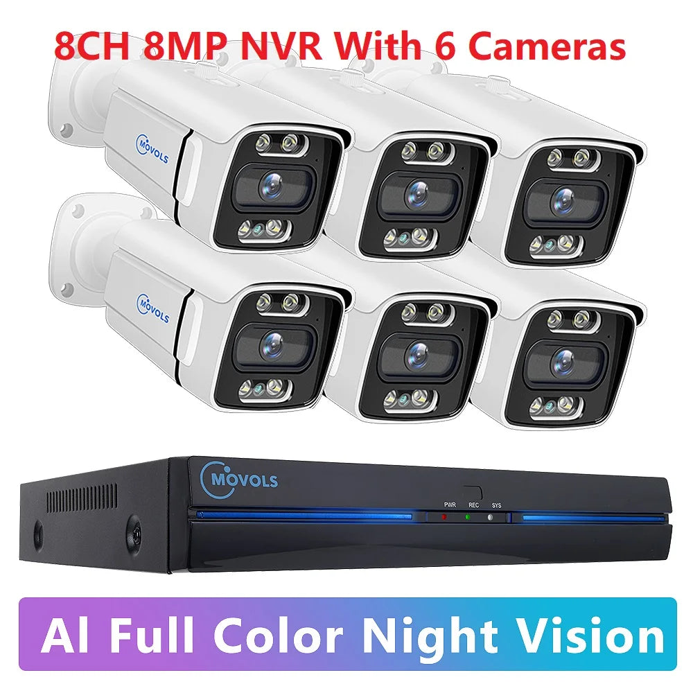 6 Camera 8MP PoE Security System 1TB NVR Kit