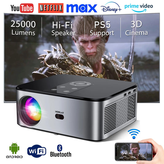 Portable 4K Android Home Theatre Projector with 5G WiFi