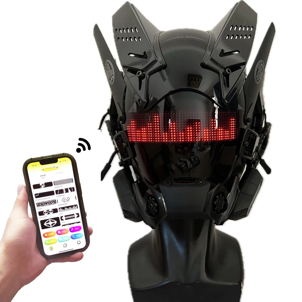 Cyberpunk LED Cosplay Mask with App Control