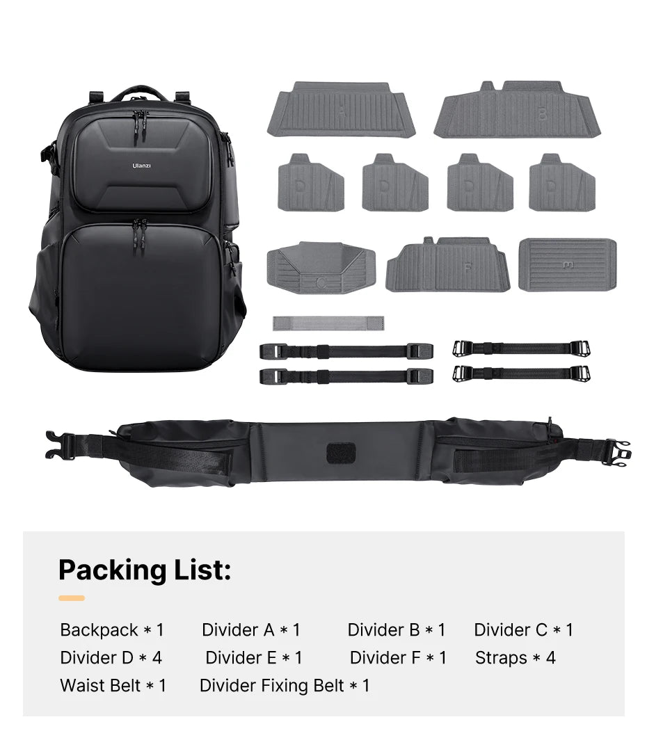 35L Waterproof Camera Backpack with Large Storage