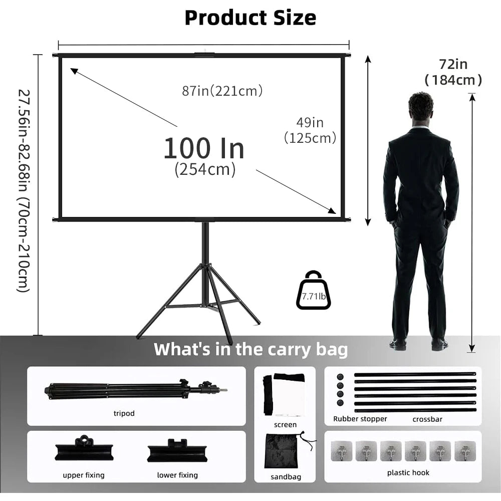 100 Inch Foldable Outdoor Cinema Screen