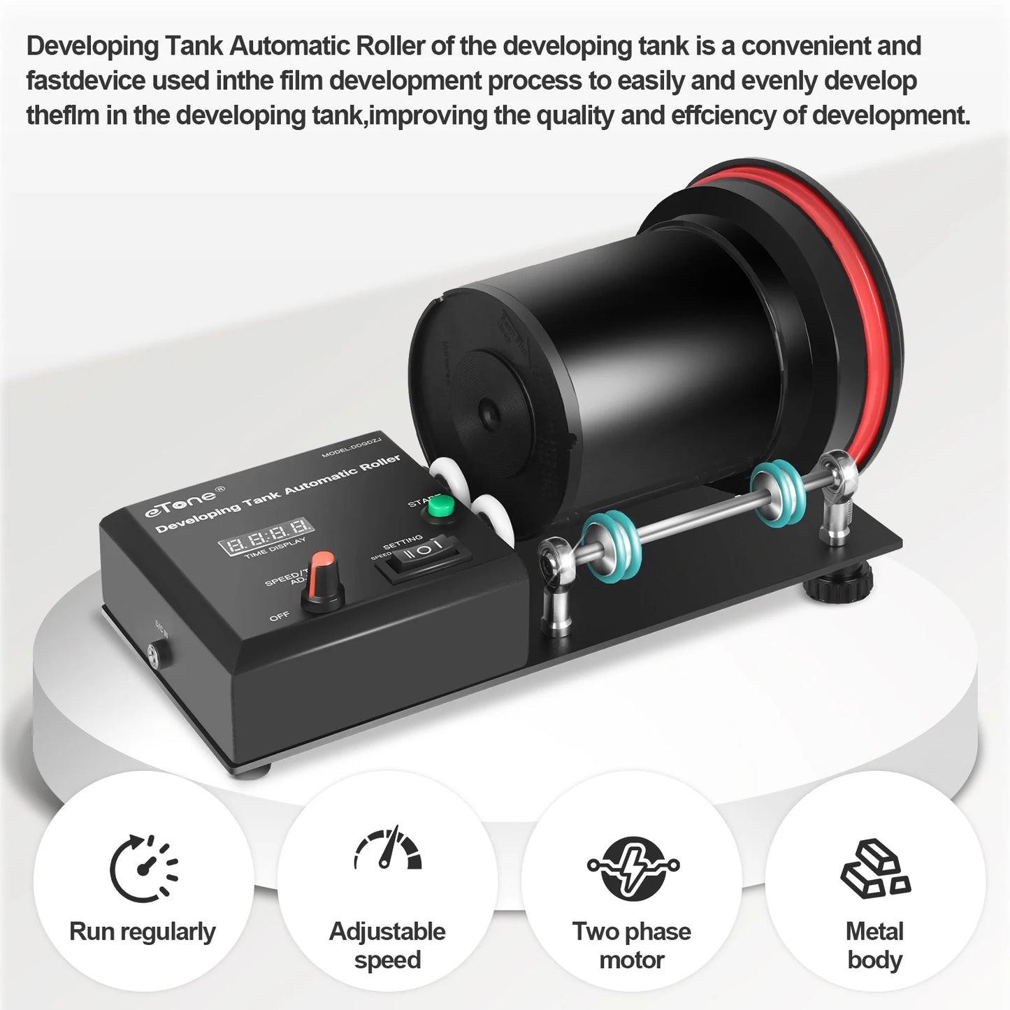 Automatic Darkroom Film Developing Base with Rod Kit