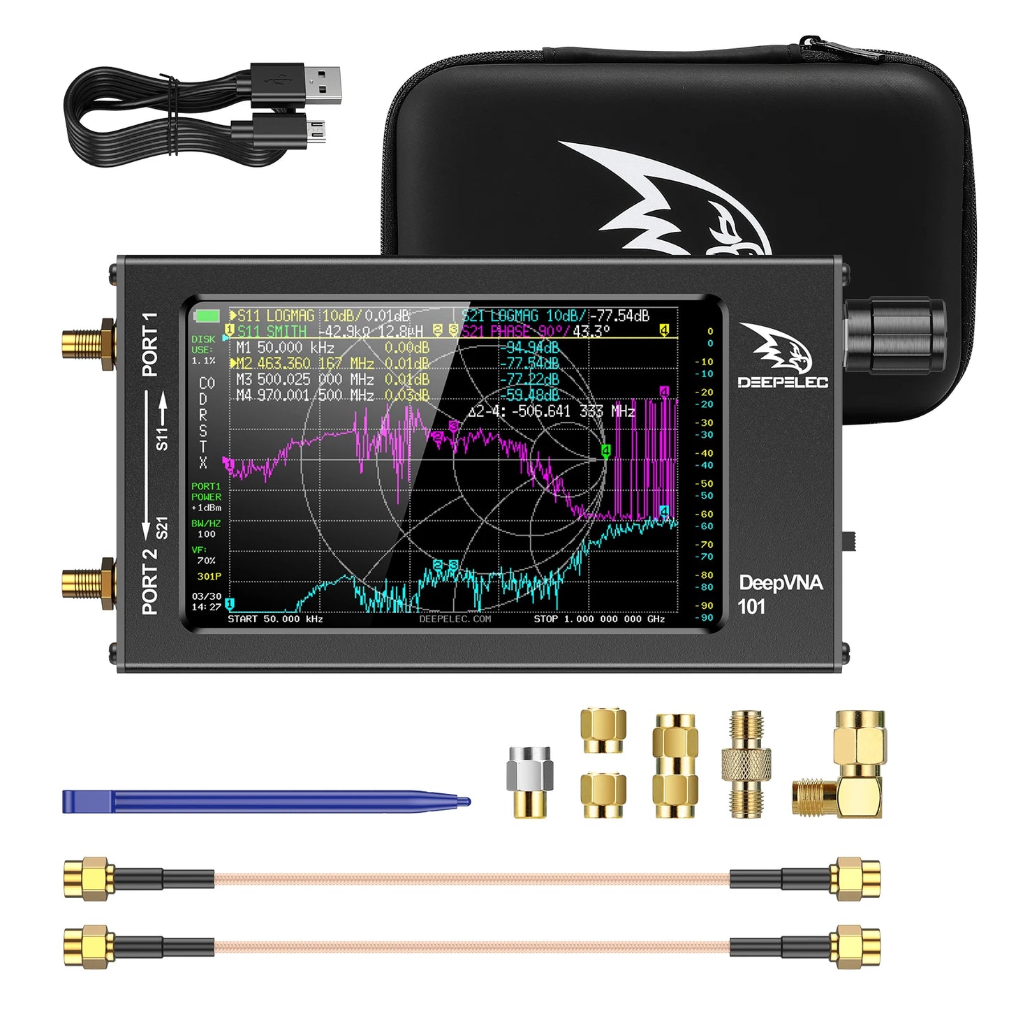 4.3" Portable Antenna Analyzer 10k–1.5GHz with SWR Meter