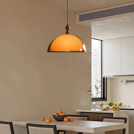 Modern Brown Acrylic Pendant Lamp Natural Glow E27