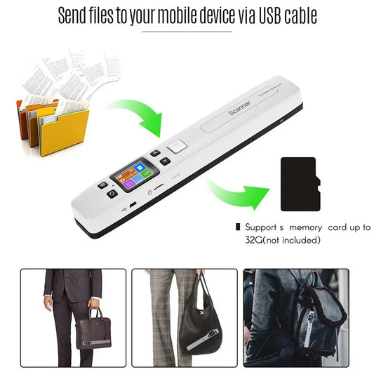 Portable A4 Mini Scanner 1050dpi Handheld USB Document and Photo