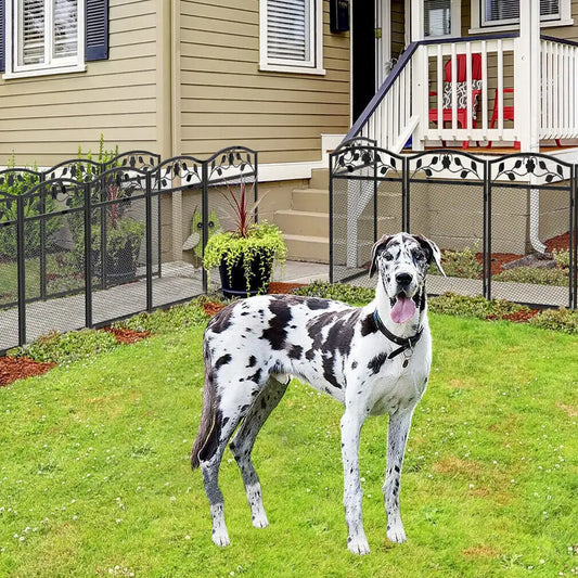 Portable Metal Pet Fence Barrier 5 Panel Safety Latch