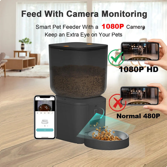 Automatic Pet Feeder with Camera Voice Control and Scheduling