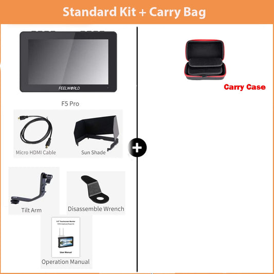 Portable 4K DSLR Monitor 6 Inch with Carry Bag