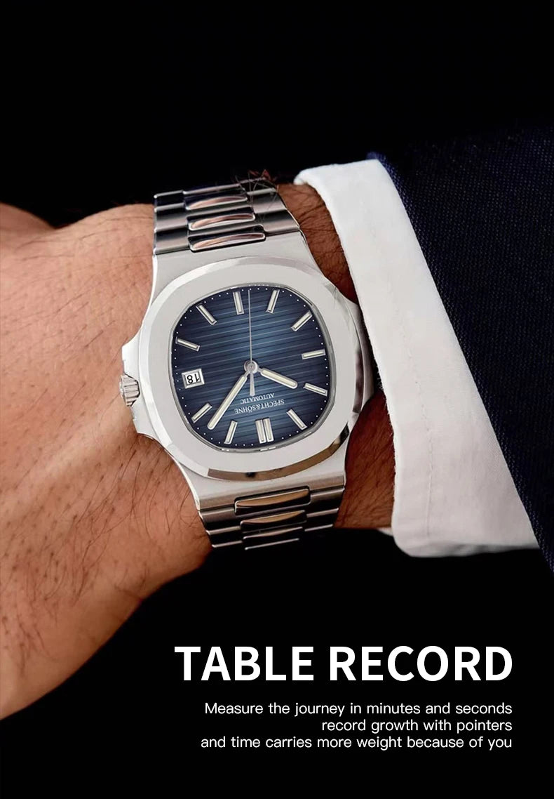 Stainless Steel Automatic Watch Blue
