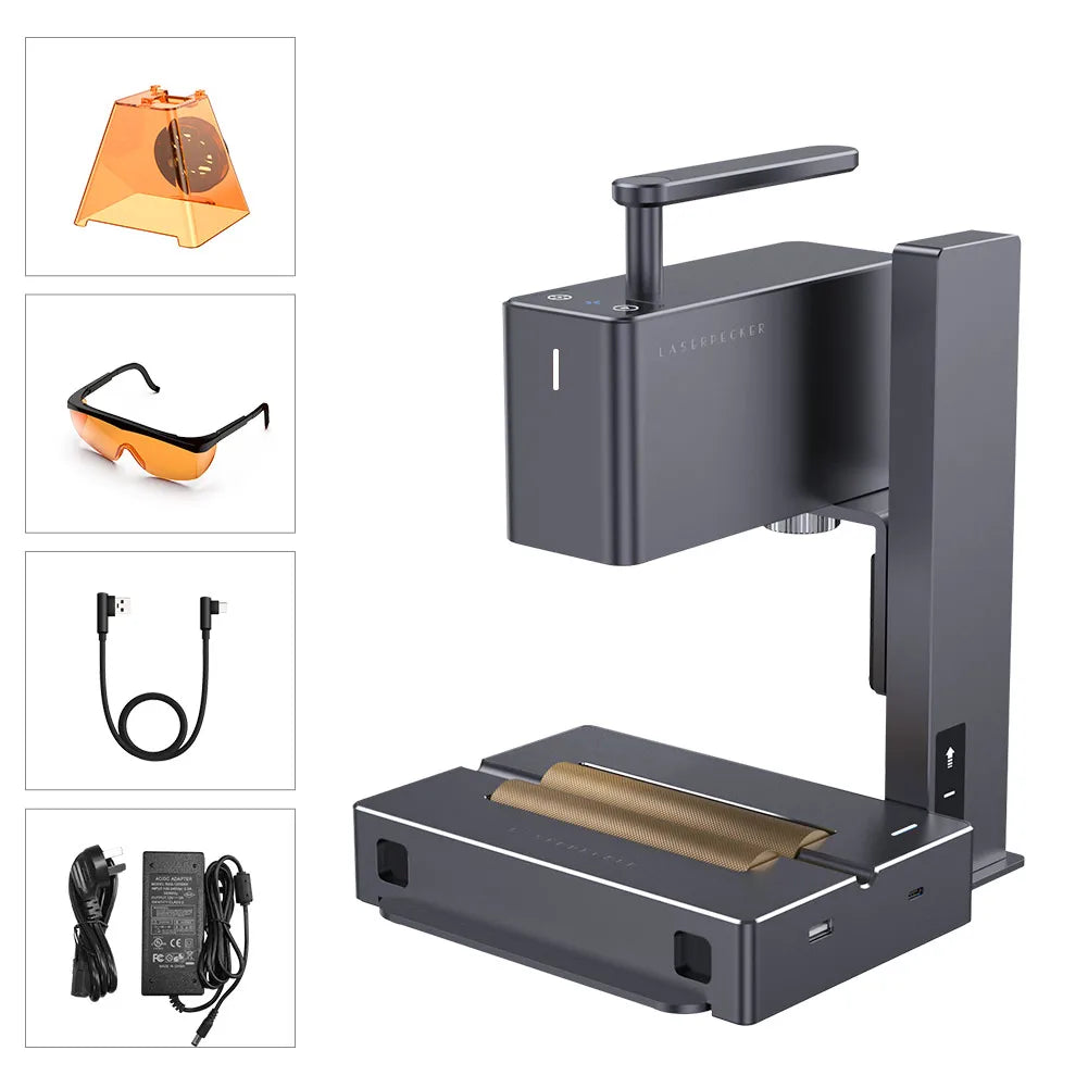 5W Laser Engraver Bundle with Roller and Safety Gear
